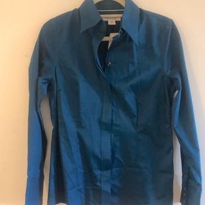 Banana Republic Tailored Teal blouse. Size 12P.